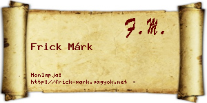 Frick Márk névjegykártya